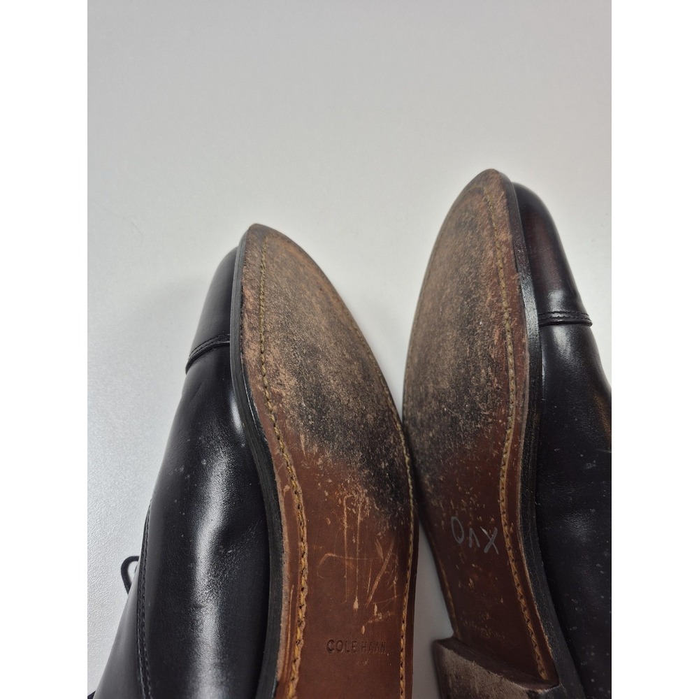 Cole Haan Shoes Mens Size 9 Black Cap Toe Oxford Dress Leather Made In USA - Picture 8 of 11